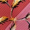 Red-Yellow-Multi Feather And Dot Printed Poly Georgette Woven Fabric By the Yard